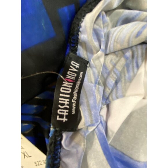 Donata Venezia Royal Blue Abstract Print Leggings By Fashion Nova‎ L - Picture 6 of 10